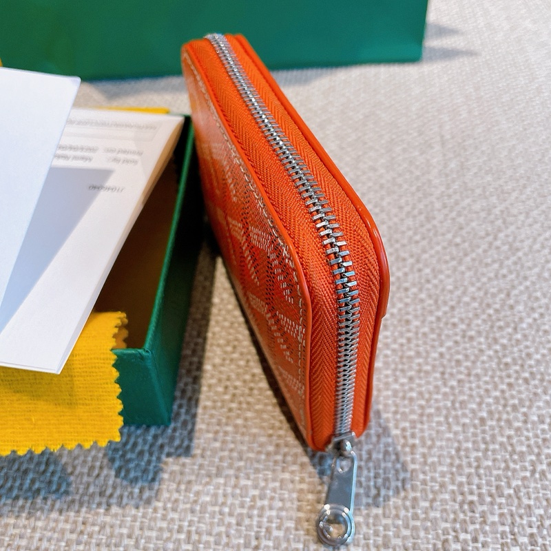 GOYARD 高德雅 Monnaie Matignon Mini 帆布拉鍊零錢包 橘色-2