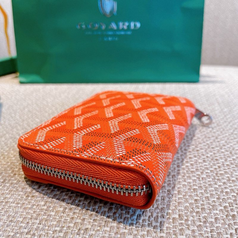 GOYARD 高德雅 Monnaie Matignon Mini 帆布拉鍊零錢包 橘色-3