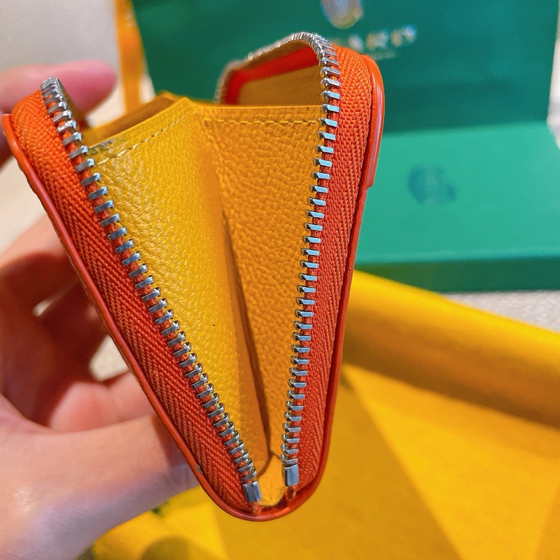 GOYARD 高德雅 Monnaie Matignon Mini 帆布拉鍊零錢包 橘色-7