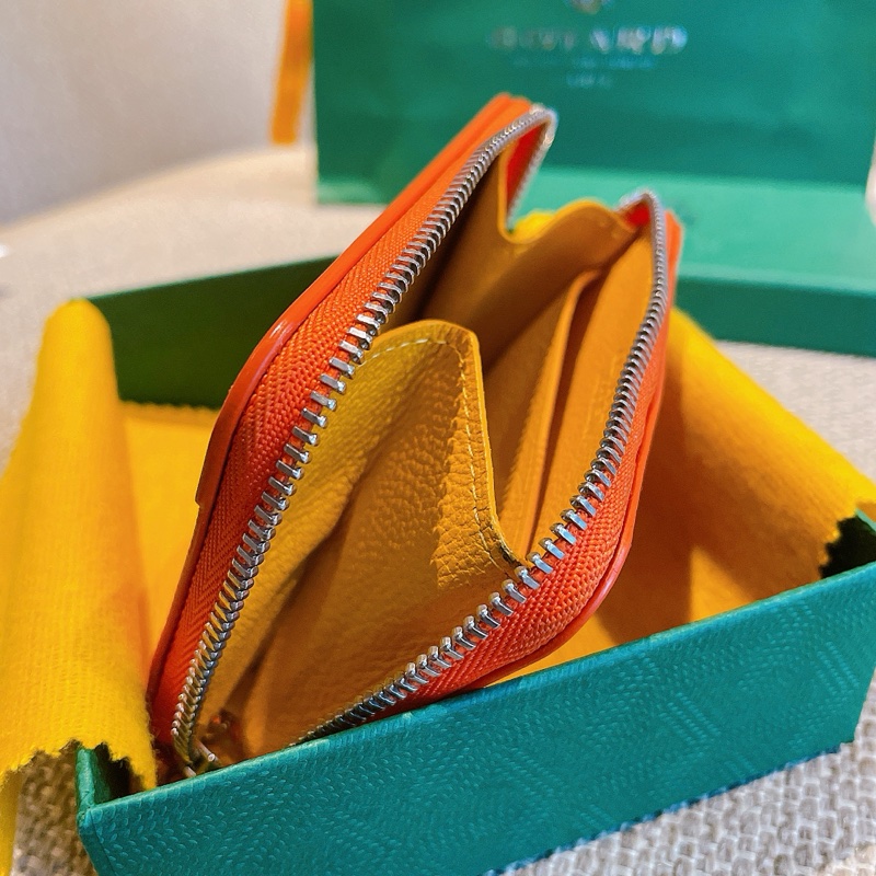 GOYARD 高德雅 Monnaie Matignon Mini 帆布拉鍊零錢包 橘色-8