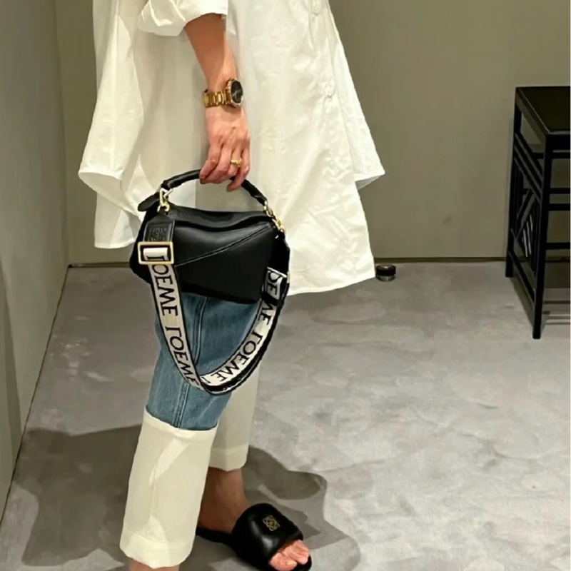 【全新】 LOEWE Anagram緹花寬背帶/肩帶-4