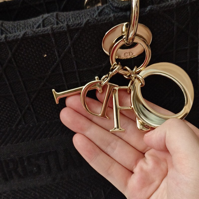 Lady Dior 黛妃包 手工刺繡帆布包黑色-2