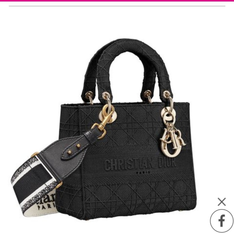 Lady Dior 黛妃包 手工刺繡帆布包黑色-10