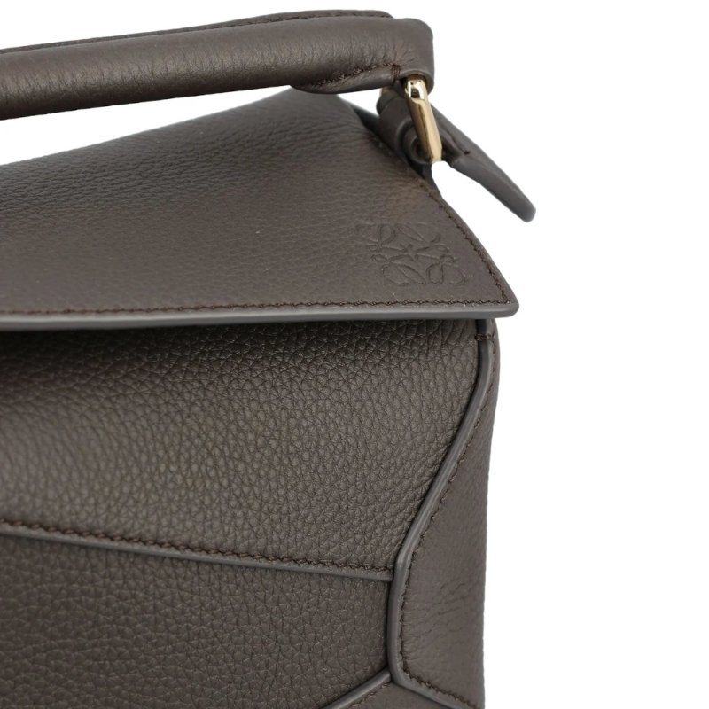 【LOEWE 羅威】Mini Puzzle 迷你 柔軟粒面小牛皮 拼圖包 幾何 拼接包 肩背包 深灰色-2