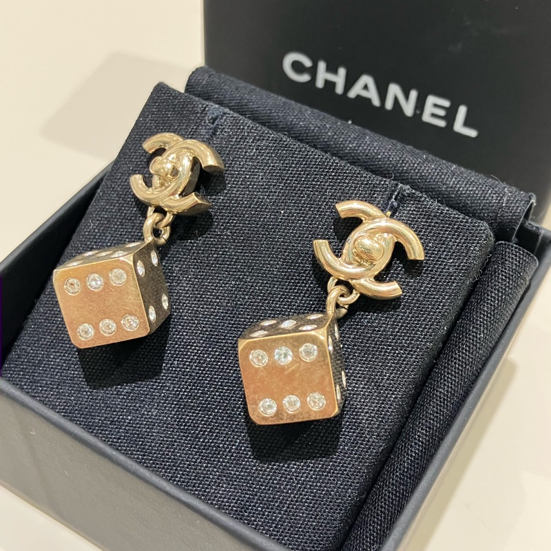 TK0764 Chanel 香奈兒骰子雙C耳環 Dice With CC Logo Earrings-10