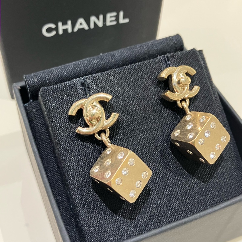 TK0764 Chanel 香奈兒骰子雙C耳環 Dice With CC Logo Earrings-11