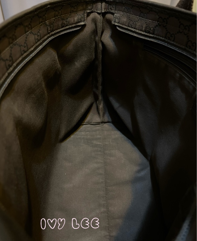 Gucci 男女適用 稀有款 手提包 托特包 180449 尼龍帆布x真皮 深棕色 二手精品-7