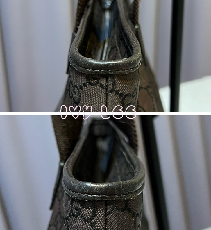 Gucci 男女適用 稀有款 手提包 托特包 180449 尼龍帆布x真皮 深棕色 二手精品-12