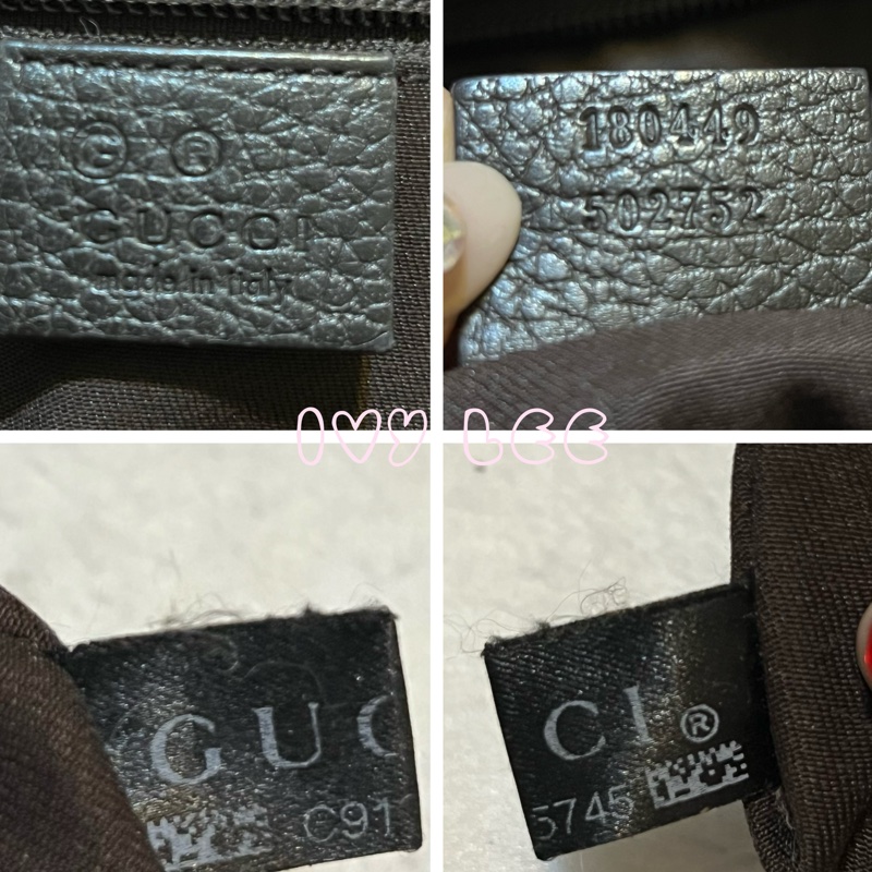 Gucci 男女適用 稀有款 手提包 托特包 180449 尼龍帆布x真皮 深棕色 二手精品-16
