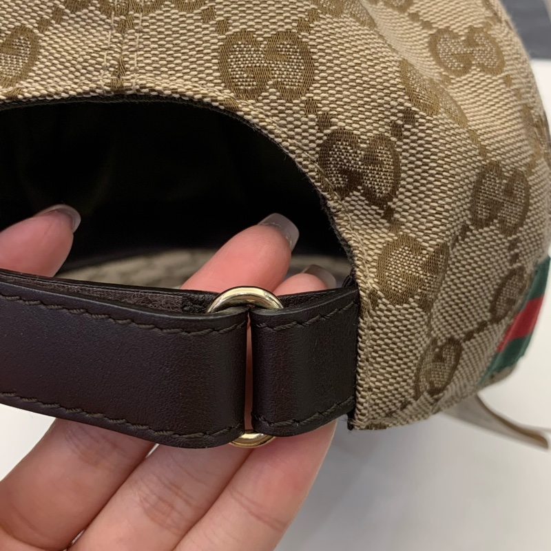 Gucci GG滿版帆布綠紅綠織帶棒球帽-9
