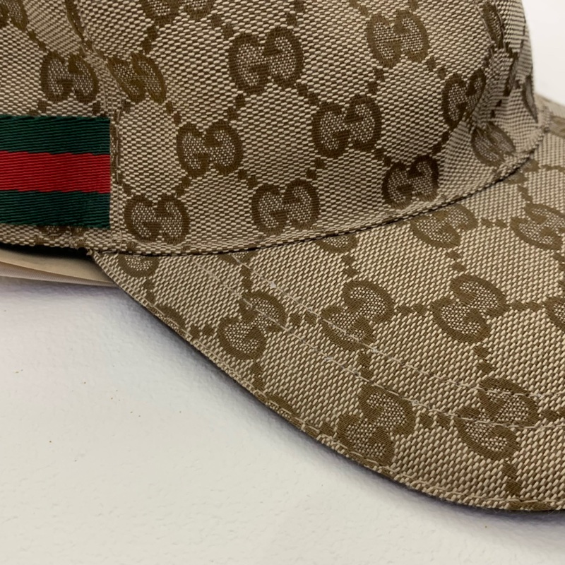 Gucci GG滿版帆布綠紅綠織帶棒球帽-13