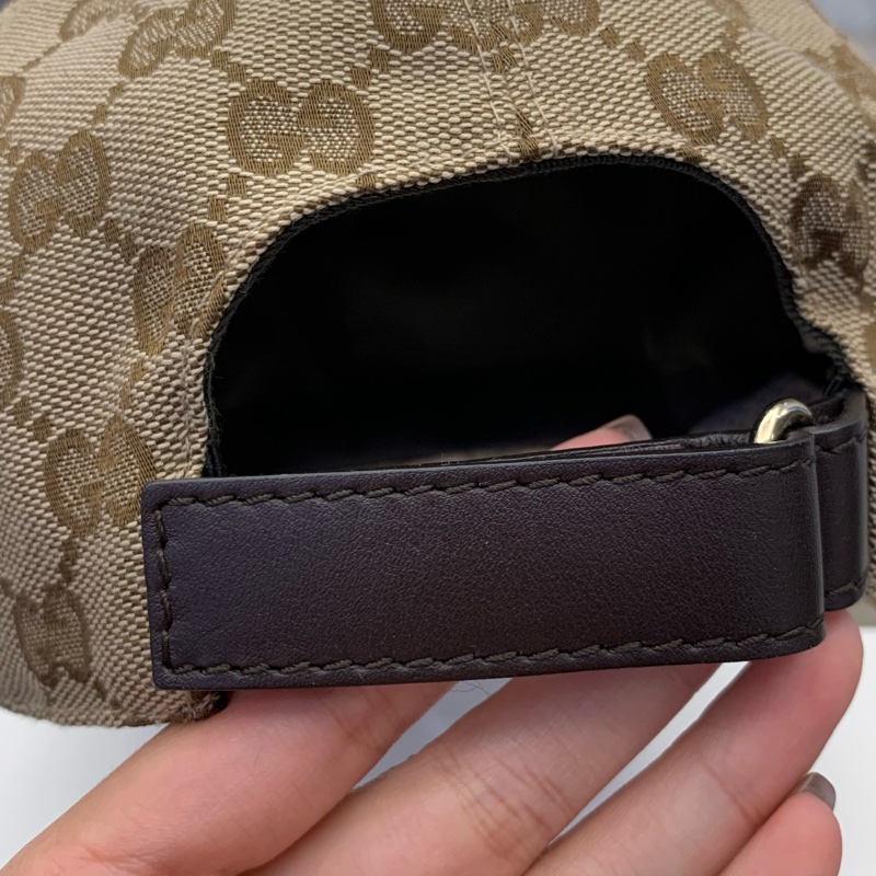 Gucci GG滿版帆布綠紅綠織帶棒球帽-16