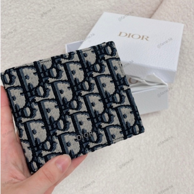 （全新一手)Dior Oblique Wallet 藍色老花錢包 銀包 20BBHO27YSEHO5E-0
