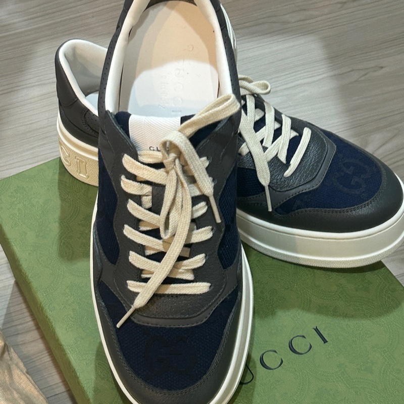 Gucci古馳全新chunky b運動男鞋稀有藍灰-0