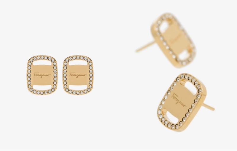 FERRAGAMO Vara系列耳環（金）-0