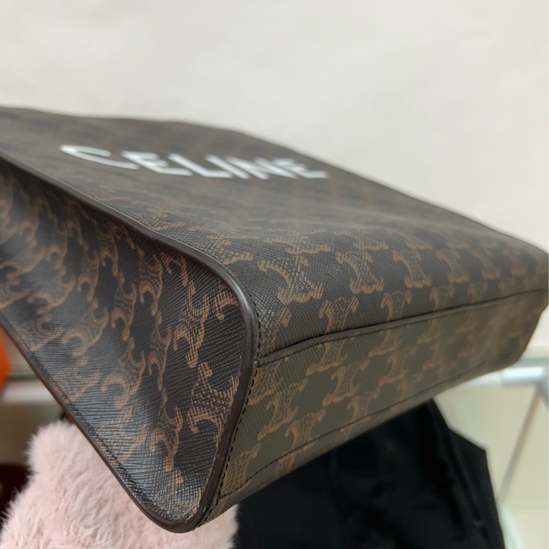 Celine vertical tote bag small 啡色老花托特包-2