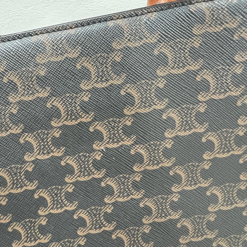 Celine vertical tote bag small 啡色老花托特包-11