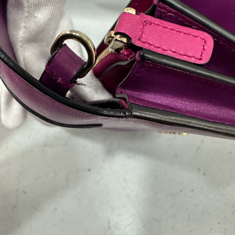 Bvlgari 282658紫拼粉牛皮 蛇頭短鍊woc 晚宴包Serpenti-38