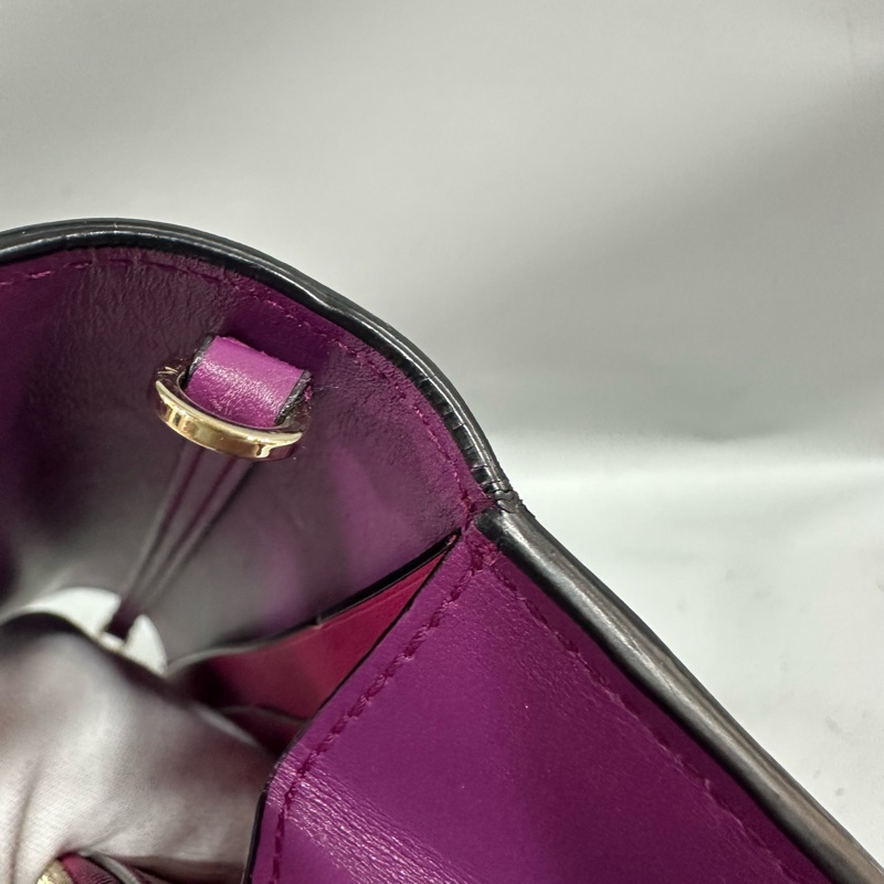 Bvlgari 282658紫拼粉牛皮 蛇頭短鍊woc 晚宴包Serpenti-41