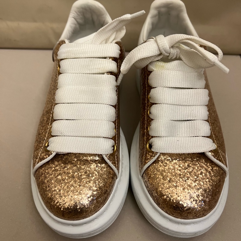 Alexander McQuuen 經典小白鞋特殊亮片款-0