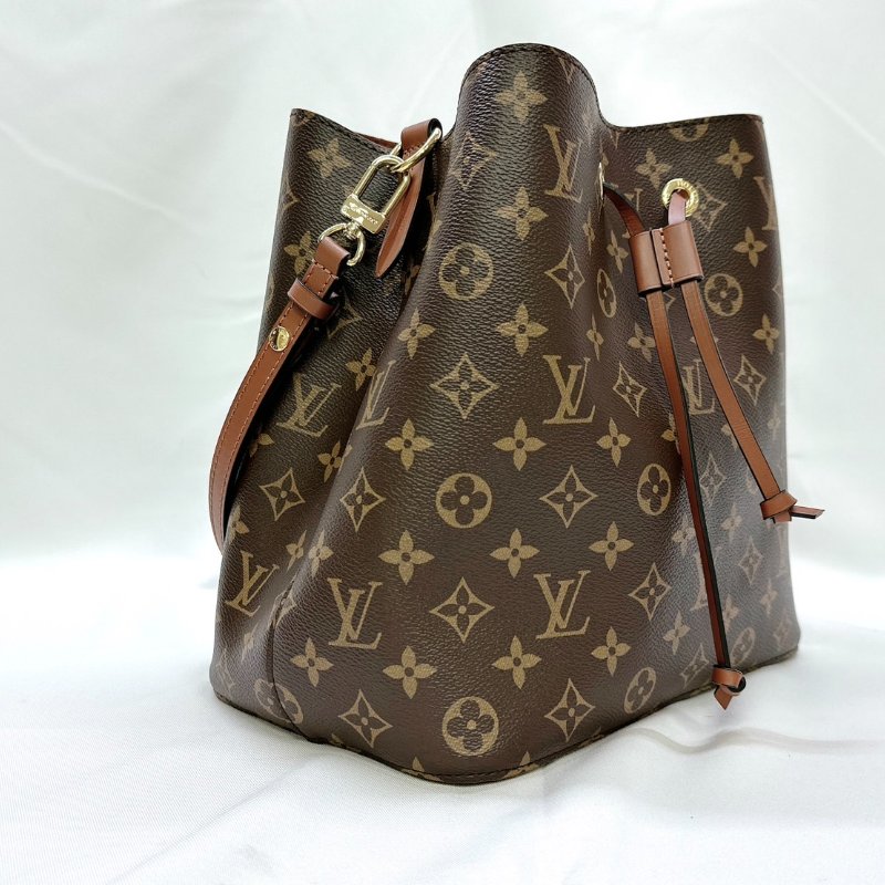 LV NeoNoe MM咖啡色老花水桶包-4