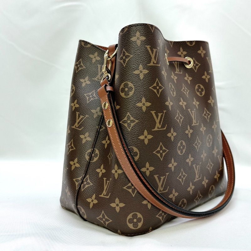 LV NeoNoe MM咖啡色老花水桶包-6