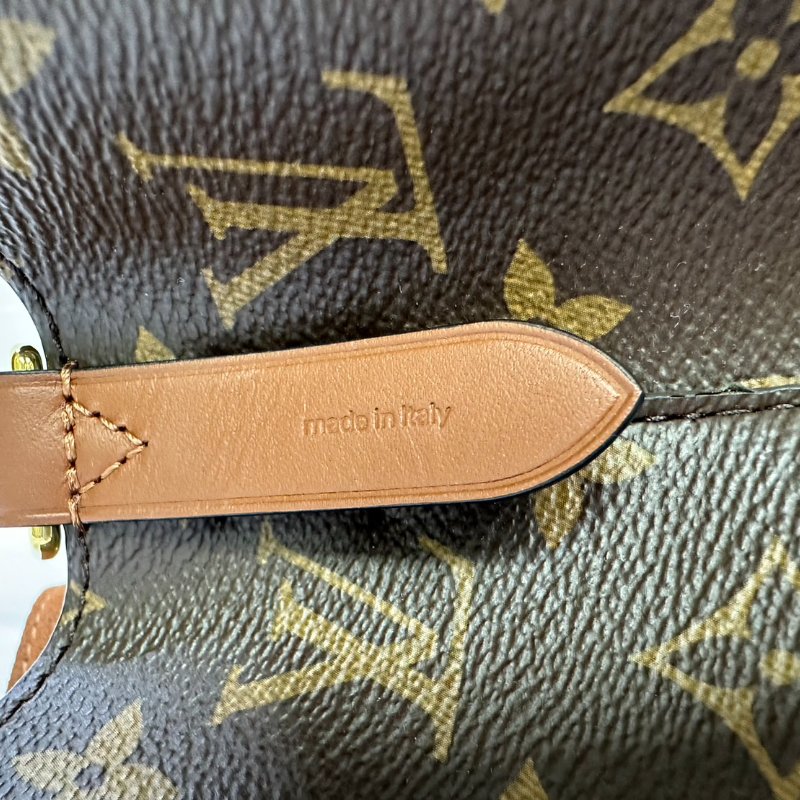 LV NeoNoe MM咖啡色老花水桶包-9