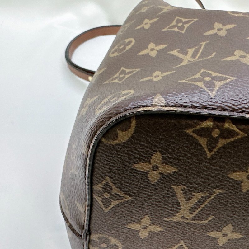 LV NeoNoe MM咖啡色老花水桶包-13