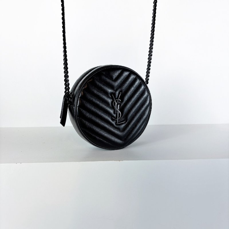 Ysl 圓餅包 霧黑款-1