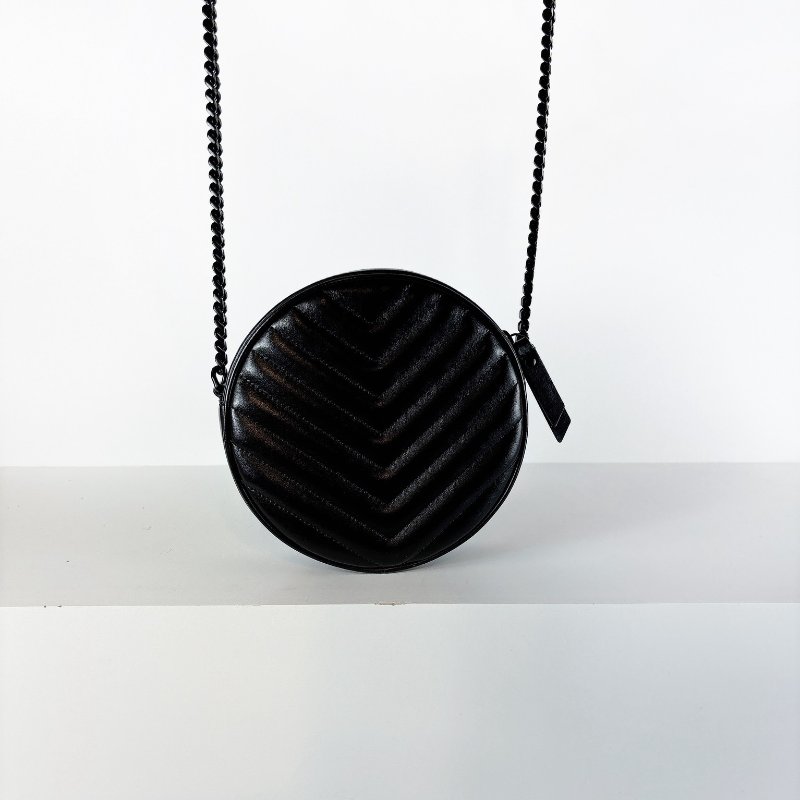 Ysl 圓餅包 霧黑款-2