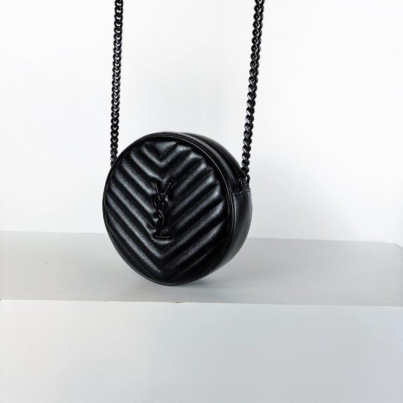 Ysl 圓餅包 霧黑款-3