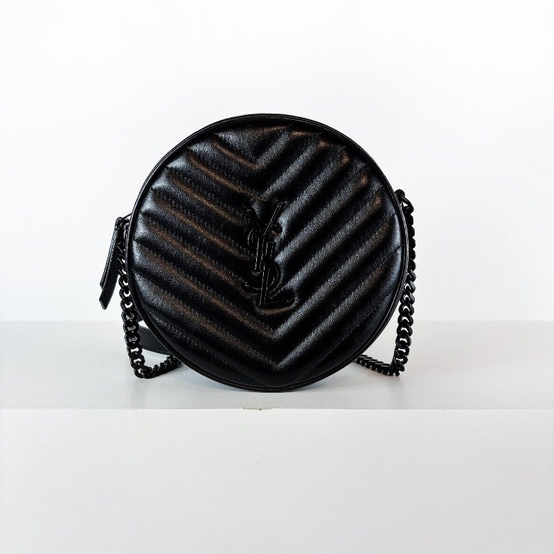 Ysl 圓餅包 霧黑款-6