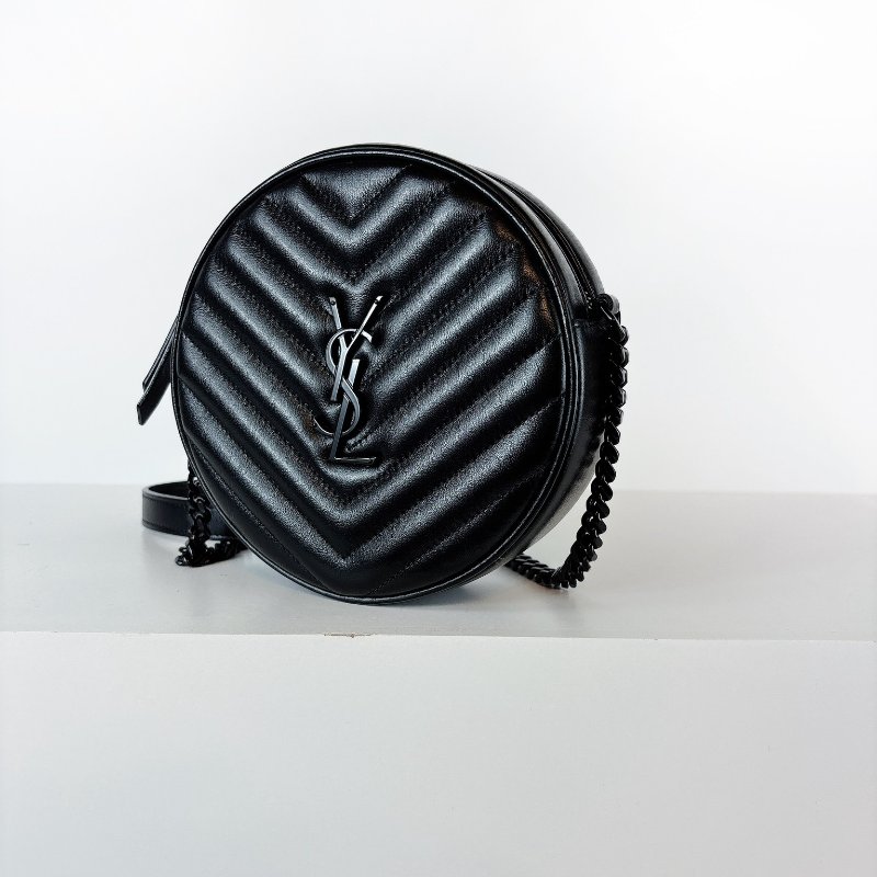 Ysl 圓餅包 霧黑款-8