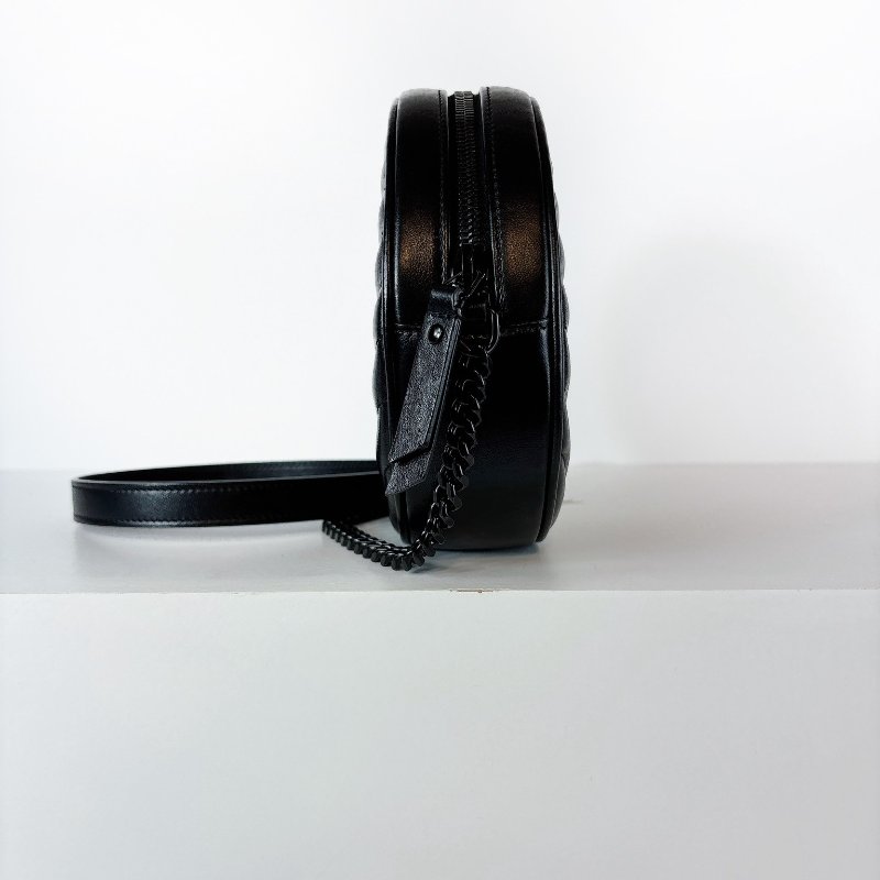 Ysl 圓餅包 霧黑款-12