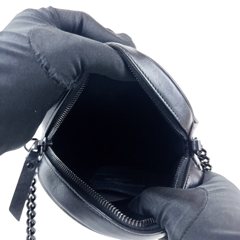 Ysl 圓餅包 霧黑款-13