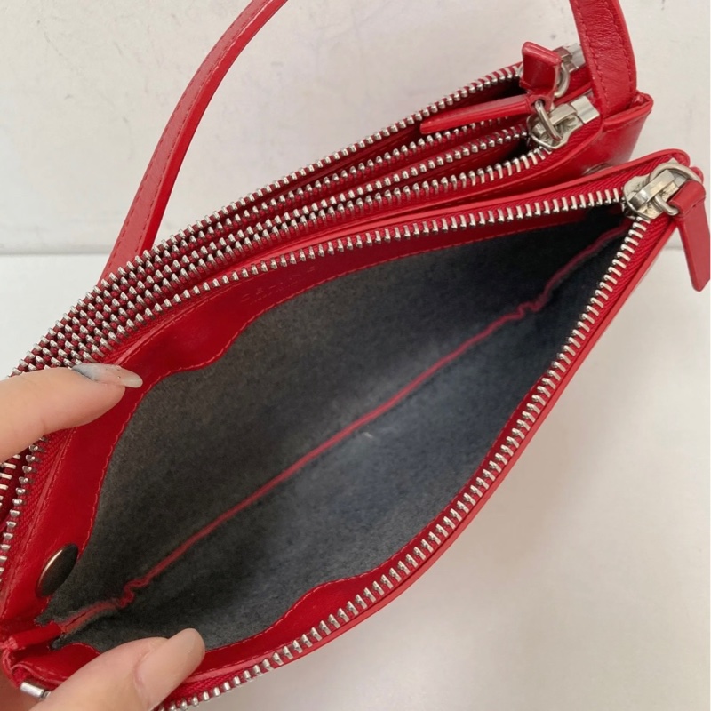 celine 紅色風琴包-3