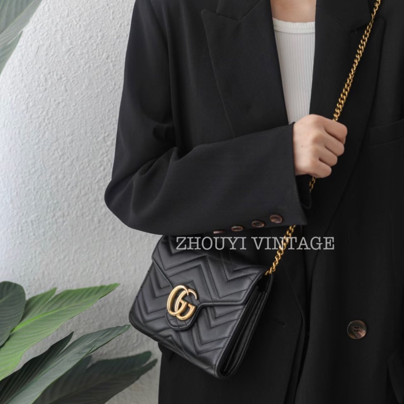 《全新》Gucci marmont woc 馬夢鏈條包 手拿包 斜背包 側背包-1