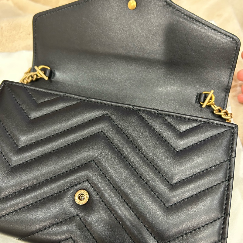 《全新》Gucci marmont woc 馬夢鏈條包 手拿包 斜背包 側背包-11