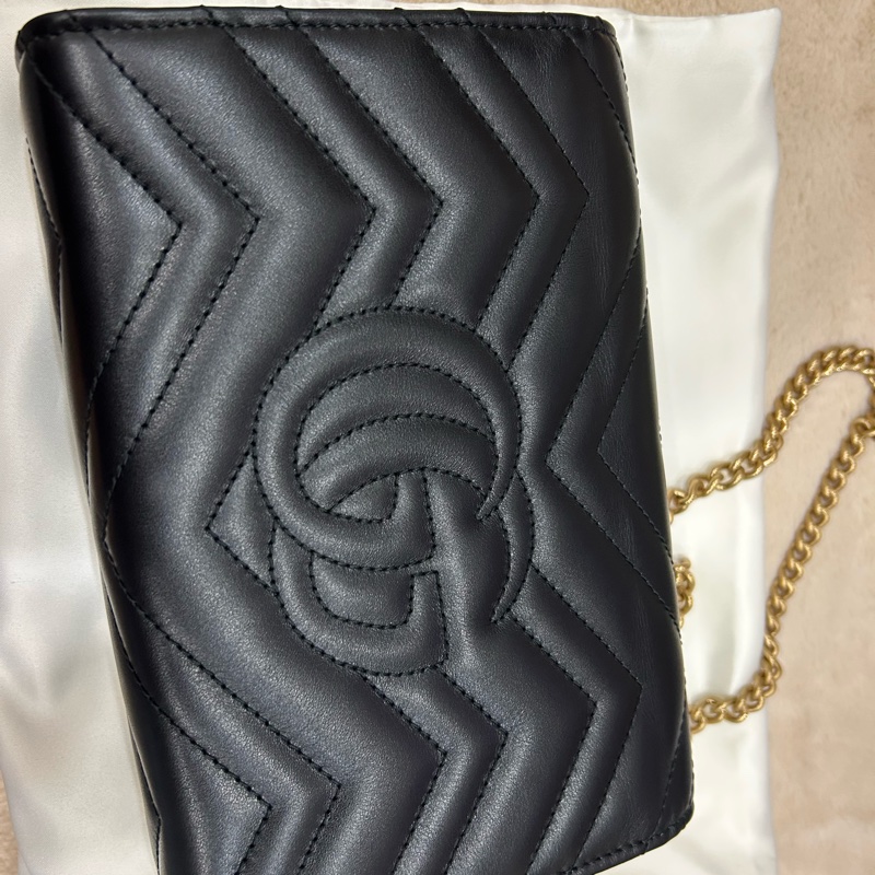 《全新》Gucci marmont woc 馬夢鏈條包 手拿包 斜背包 側背包-16