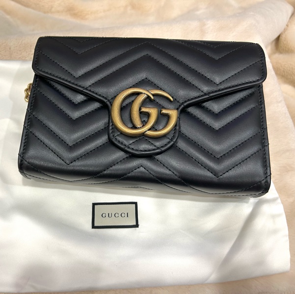 《全新》Gucci marmont woc 馬夢鏈條包 手拿包 斜背包 側背包-17