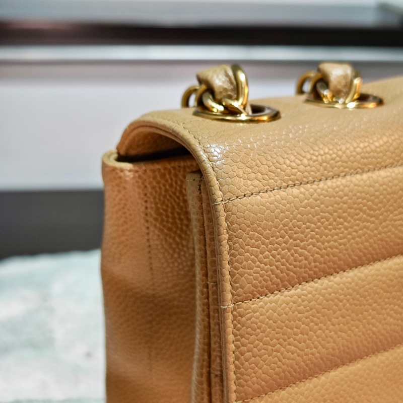 高稀款Chanel 荔枝皮大金扣cf貝嫂包-10