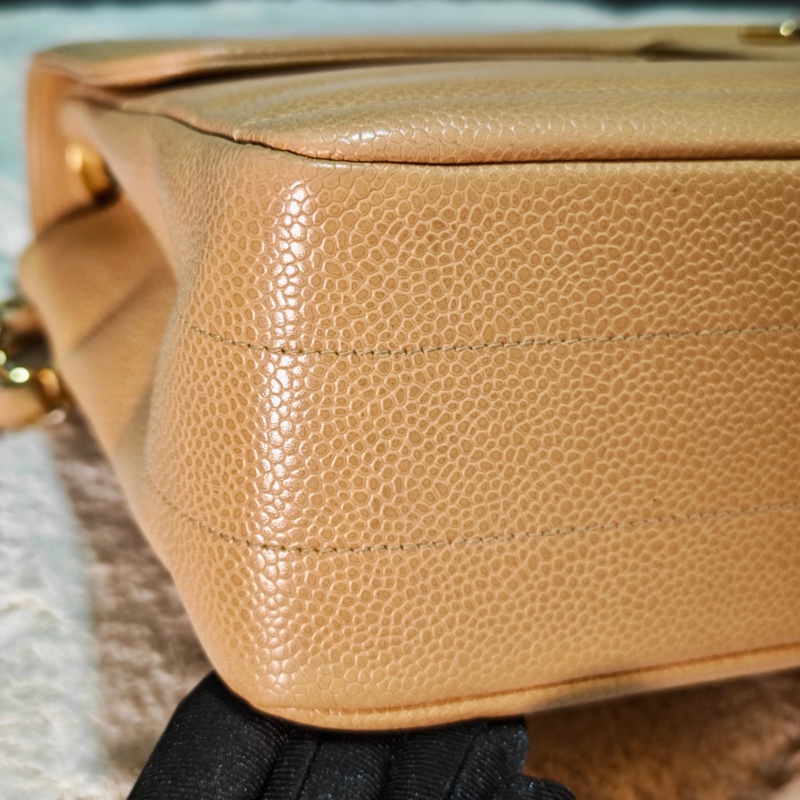 高稀款Chanel 荔枝皮大金扣cf貝嫂包-13