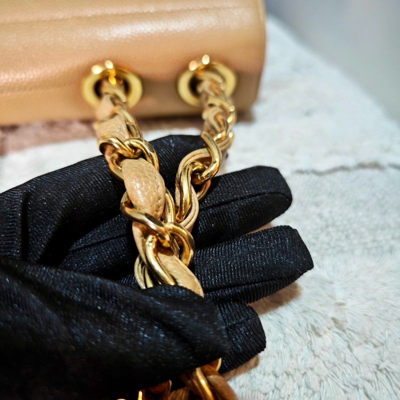 高稀款Chanel 荔枝皮大金扣cf貝嫂包-19