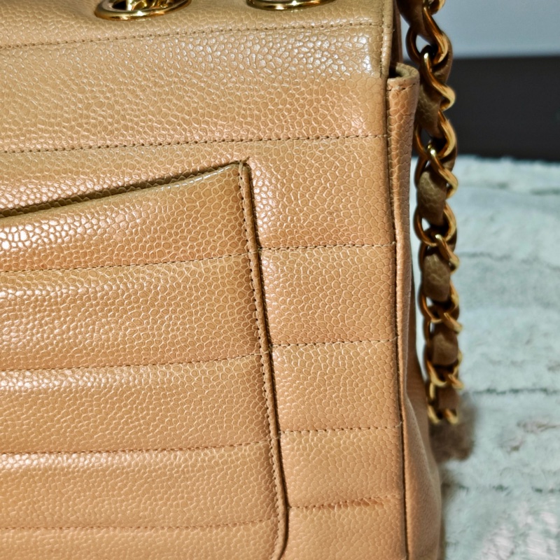 高稀款Chanel 荔枝皮大金扣cf貝嫂包-21