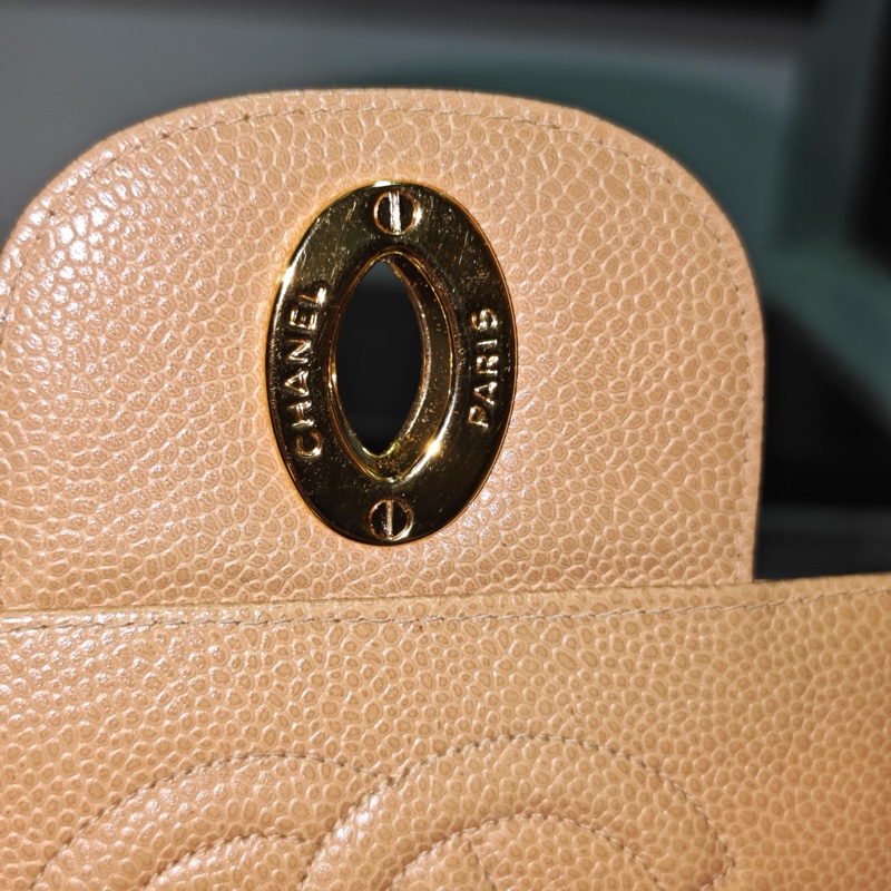 高稀款Chanel 荔枝皮大金扣cf貝嫂包-31