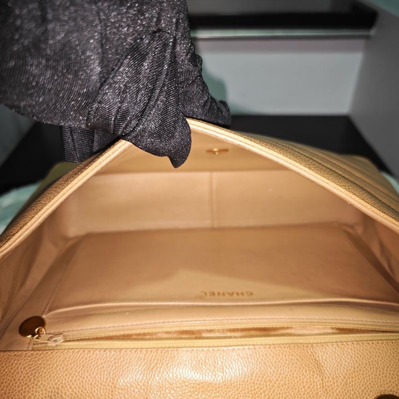 高稀款Chanel 荔枝皮大金扣cf貝嫂包-34