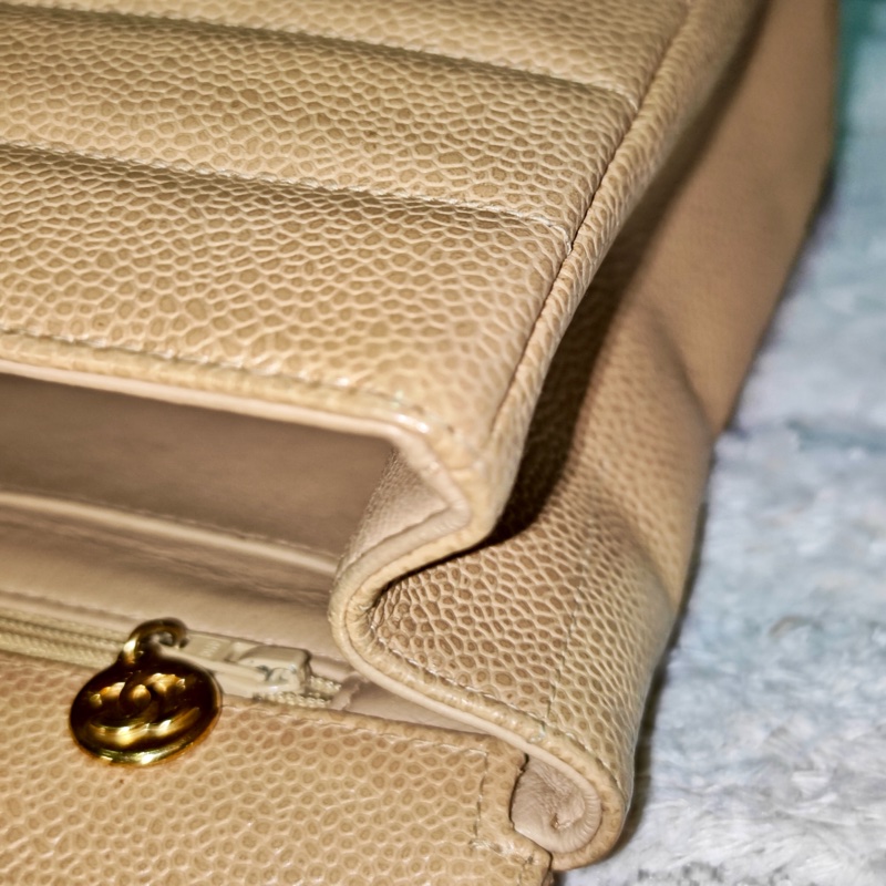 高稀款Chanel 荔枝皮大金扣cf貝嫂包-36