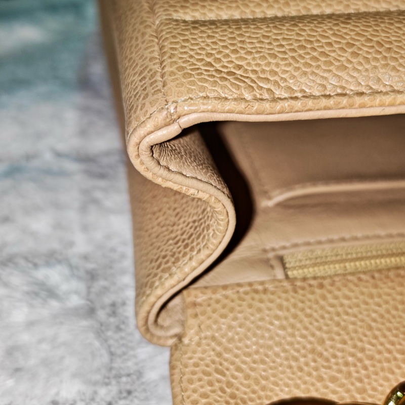 高稀款Chanel 荔枝皮大金扣cf貝嫂包-37