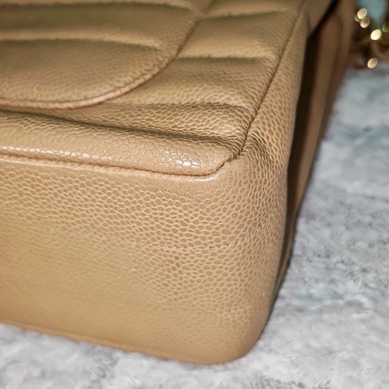 高稀款Chanel 荔枝皮大金扣cf貝嫂包-38