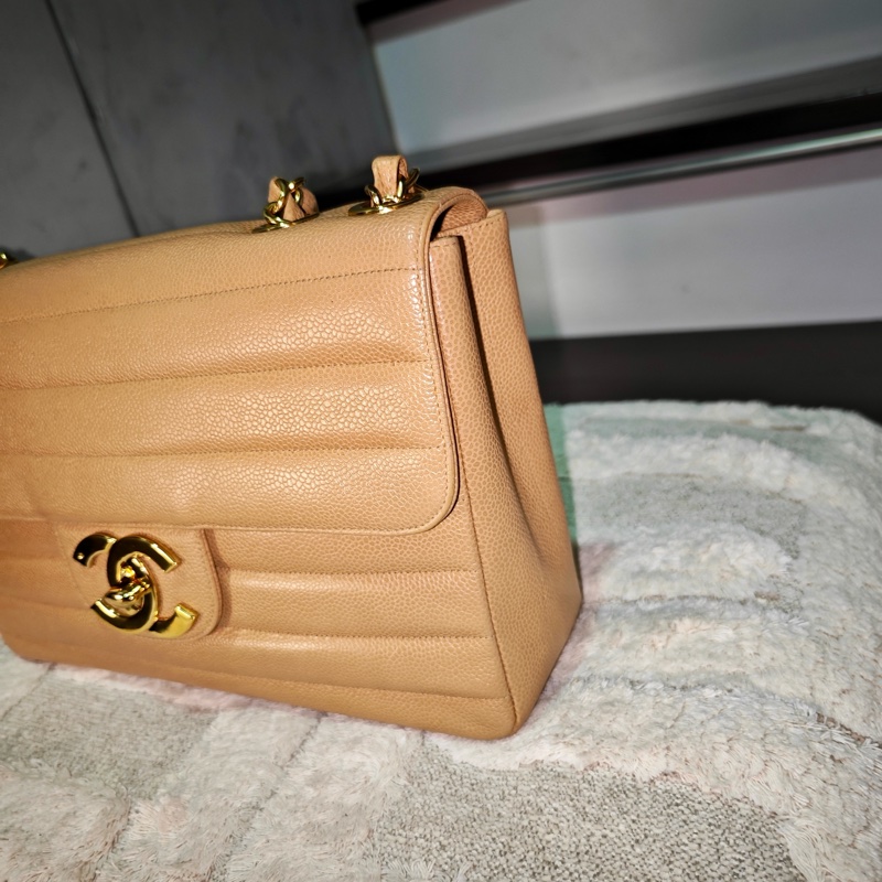 高稀款Chanel 荔枝皮大金扣cf貝嫂包-41